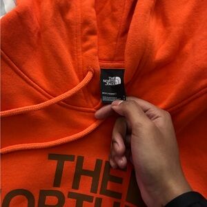 The North Face Bright Orange Pullover Hoodie with Logo